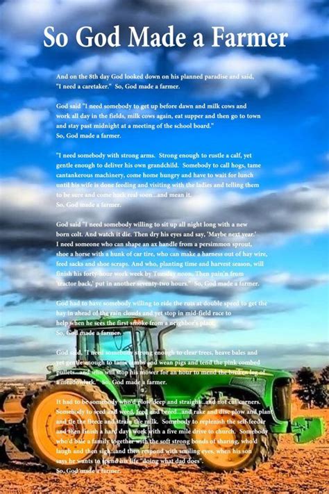 So God Made A Farmer Printable Poem